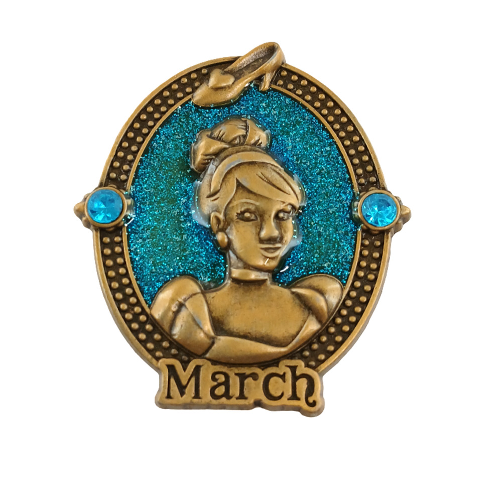 Disney Princess Cinderella Aquamarine Birthstone March Collectors Trading Pin